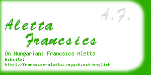 aletta francsics business card